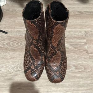 snakeskin booties